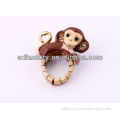 animal shape monkey epoxy gold plated elastic matchable set finger ring